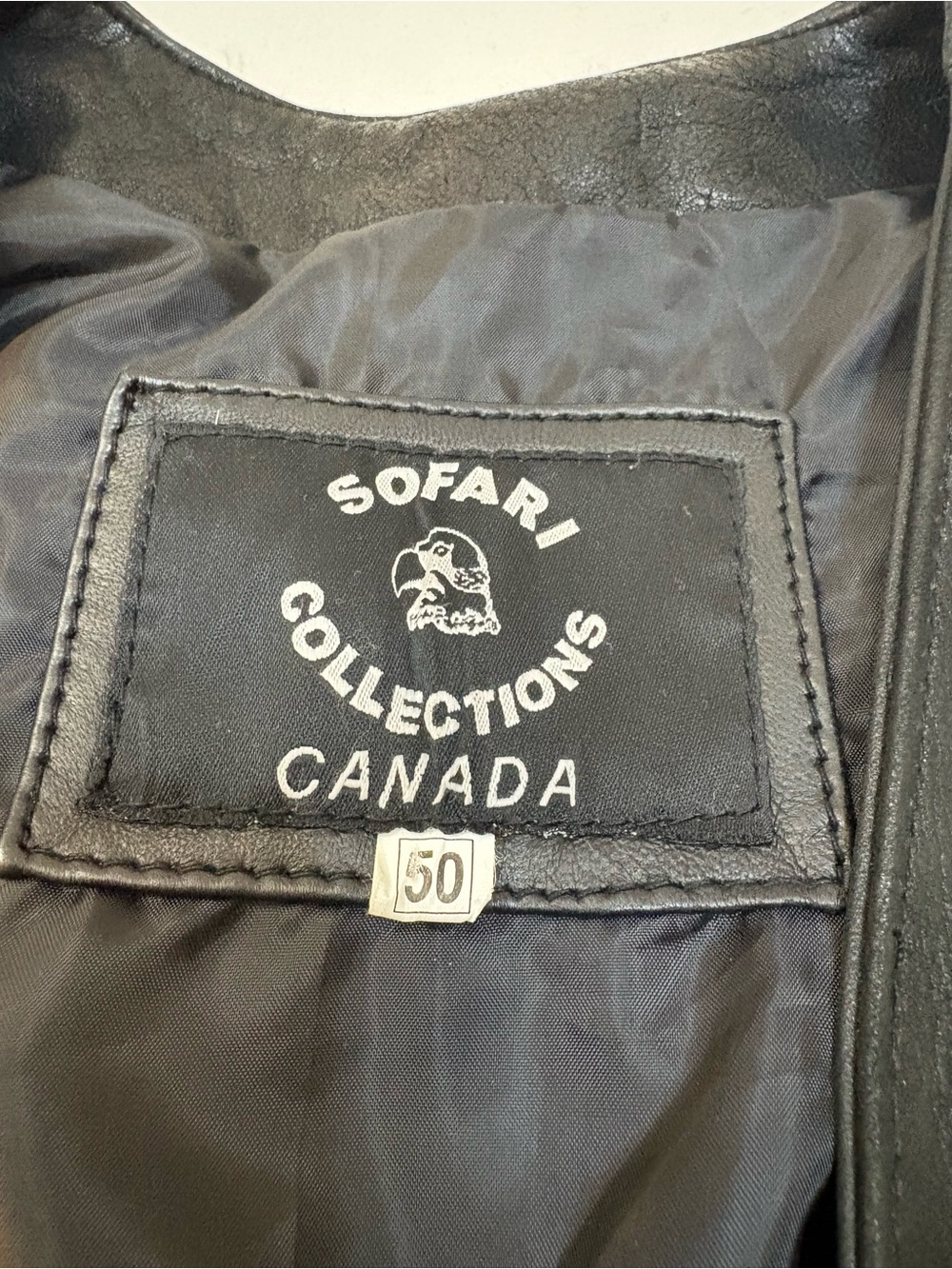 Sofari Collections Canada Black Leather Motorcycle Biker Vest Laced 50 Vintage - Picture 2 of 11